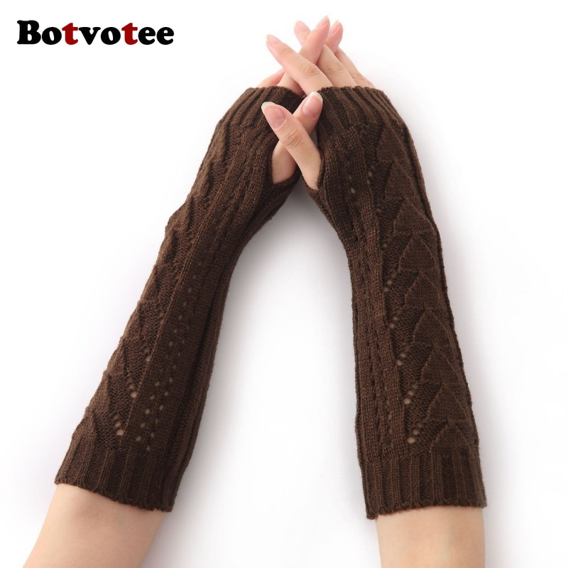 Fingerless Glove Knit - Botvotee for Women Winter Knit Hollow