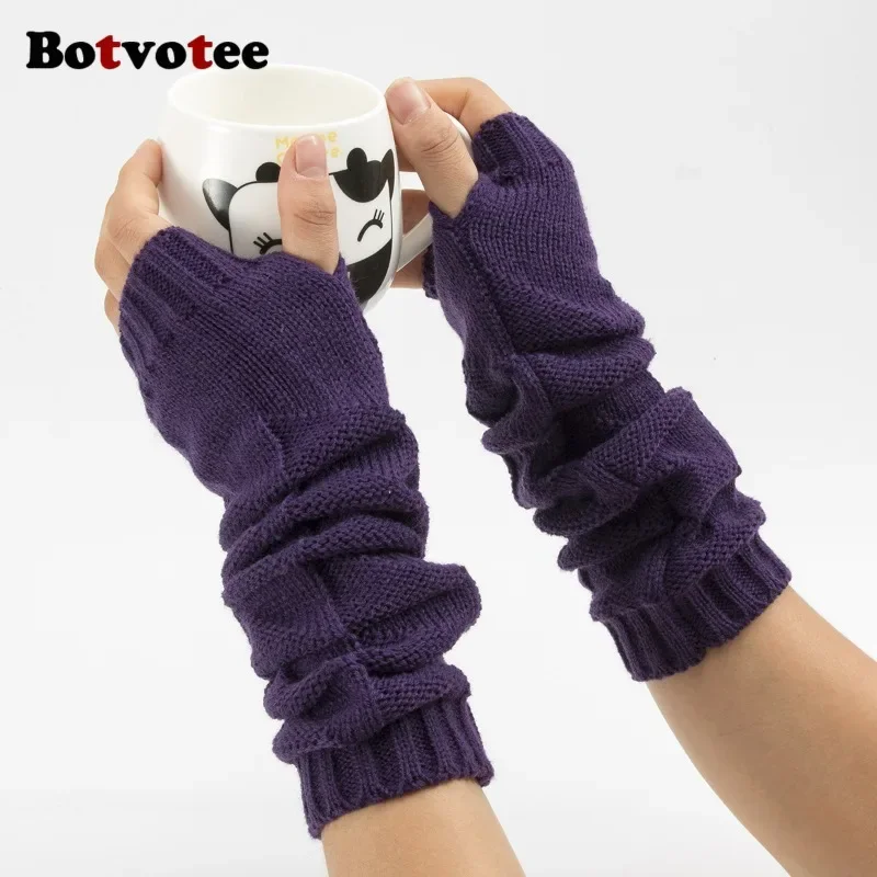 Botvotee Y2k Chunky Knit Arm W - огляд і ціна Fingerless Glove Knit